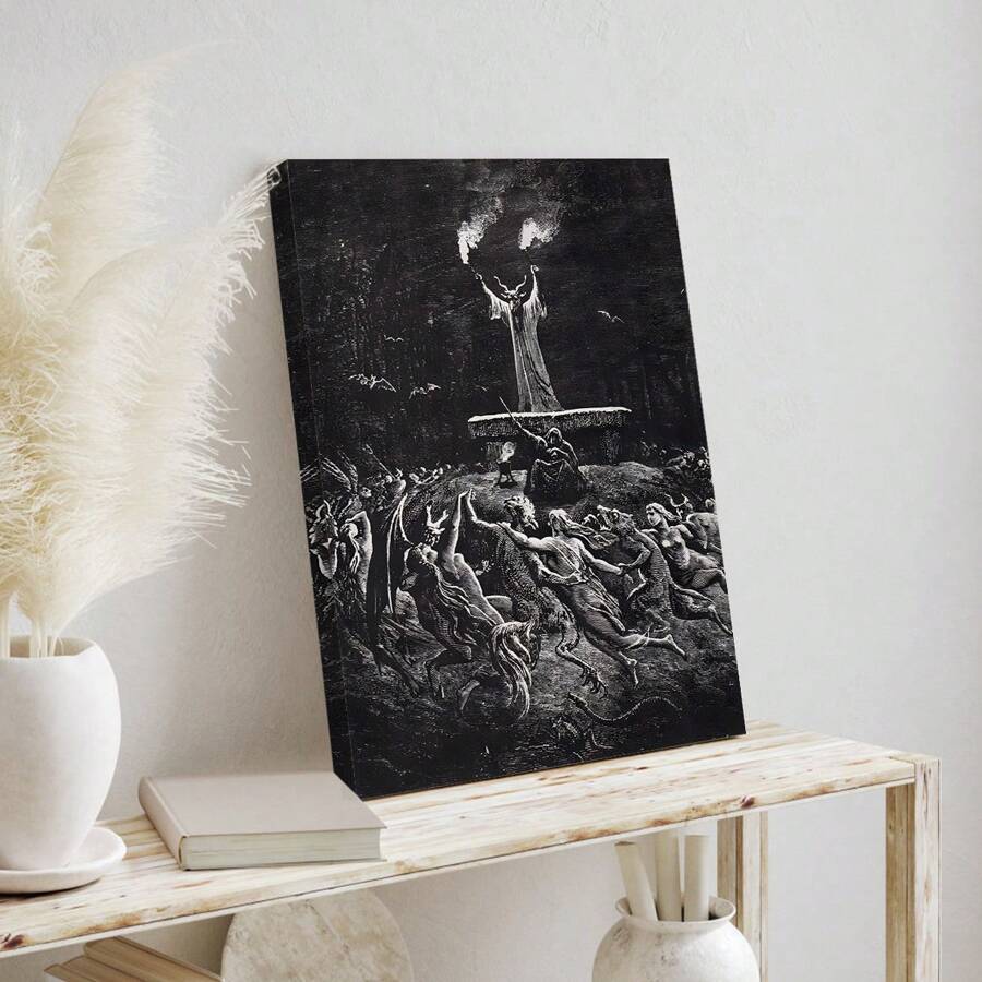 1 张无框帆布海报，复古艺术，海报，神秘海报，黑暗艺术，卧室客厅走廊的理想礼物，墙壁艺术，墙壁装饰，冬季装饰，房间装饰 - 彩色 - 查看 1