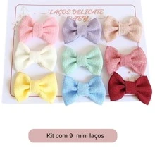Kit 9 Fabric Bows To Glue + Girlie Glue - Glue For Bows On Bald Babies Or Babies With Little Hair - Glue For Bows - 彩色 - 查看 3