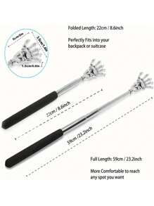 1pc/5pcs Retractable Ghost Claw Massage Tickle Stick - Stainless Steel, Adjustable Length, Ergonomic Grip - Relieves Itching