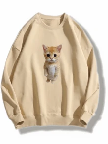 Personalisierter Foto Damen Große Größen Hoodie, Individuelle Anpassung Ihrer Bilder (Paar/Familie/Selfie/Haustier/Freund/Landschaft/Anime Fotos), Herbst Oberteil, Langärmlig, Große Größen Hoodie.