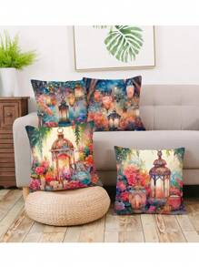 4pcs New Ramadan Series Design Polyester Plush Pillow Cover Sofa Cushion Cover