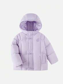 Balabala Boys' & Girls' Chinese-Style Down Jacket Traditional Hooded Winter 2024 Outerwear - Pink Purple - View 5