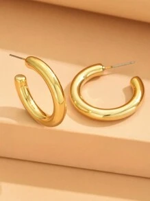 4 Cặp Bông Tai Vòng Lớn Hình Giọt Nước Bằng Hợp Kim Vàng Cho Phụ Kiện Du Lịch Và Nghỉ Mát - Nhiều màu - Xem 4