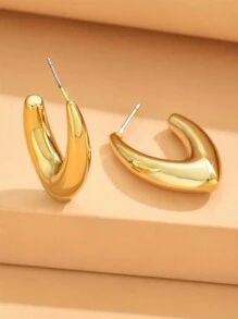 4 Cặp Bông Tai Vòng Lớn Hình Giọt Nước Bằng Hợp Kim Vàng Cho Phụ Kiện Du Lịch Và Nghỉ Mát - Nhiều màu - Xem 3