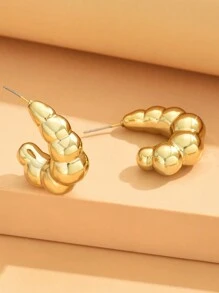 4 Cặp Bông Tai Vòng Lớn Hình Giọt Nước Bằng Hợp Kim Vàng Cho Phụ Kiện Du Lịch Và Nghỉ Mát - Nhiều màu - Xem 5