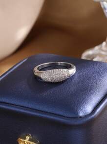 rakol 1 Stück modischer minimalistischer dünner Ring mit kubischem Zirkonia für Frauen