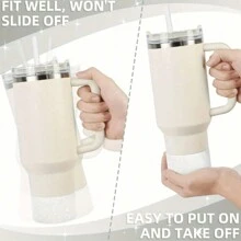 1 szt. Błyszczący silikonowy pokrowiec na buty do akcesoriów kubkowych 20-40 uncji i 12-24 uncji z 2,8-2,95-calowym antypoślizgowym dolnym zderzakiem do kubka na wodę i butelek sportowych jako prezent, antypoślizgowy pokrowiec na buty Twinkle Cup, dekoracja świąteczna