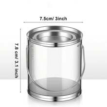 12pcs Transparent Empty Paint Cans Cylinder Paint Bucket Containers With Lids Handle For Candy Cookies - 12pcs Set - View 3