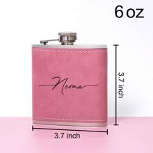 Personalized Leather Flask, Bridesmaid Flask, Engraved Flask, Hip Flask, Custom Flask, Monogrammed Flask, Flask For Bridesmaids, Brides Flask, Christmas Gifts, Birthday Gifts, Party, Birthday Decoration, Multi-Functional, Adjustable, Anti-Mold, Ornamental, Reusable, Cute, Stylish, Adorable, High-Quality, Colorful, Custom, Unique, Personalized, Ideal Gifts For Him, For Anniversaries, For Birthdays, For Housewarming, For Graduation, Kitchen, Dining Room, Bedroom, Office, Living Room, Home, Garden, Tea Room, Delicate Romance - Multicolor - View 4