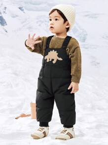 mini bala Boys' & Girls' Warm Down Overalls 2024 Fall/Winter Collection - Black - View 3