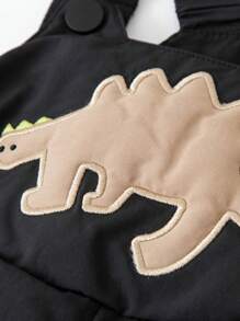 mini bala Boys' & Girls' Warm Down Overalls 2024 Fall/Winter Collection - Black - View 7