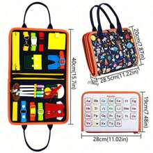 1 Stück Montessori Frühpädagogisches Lernspielzeug, sensorisches Aktivitätsentwicklungsboard für Kleinkinder, Vorschul Stille Buch Beschäftigungsboard Tasche, mit Malboard [Verfügt über Kindergeftifikat]