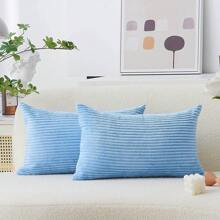 1 pieza Funda de cojín sin relleno unicolor - Celeste - Ver 7