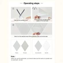 17pcs, 32pcs, 58pcs Removable Acrylic Mirror Decal Wall Stickers Geometrical Art Decorative Diamond Shape Mirror Tiles, Suitable For Home Bedroom Living Room DIY Self-Adhesive Mirror Wall Decals, Decor For Office, School, Dormitory,Stickers,Wall Decal, Vinyl Decal For Home Decorations,Spring Decoration Items Refresh Your Home,Rama Decoration Stickers Gifts Birthday Graduation Wall Decor Room Decor Wall Mirror Mirror For Room Bathroom Decor Living Room Decor