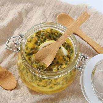 木勺，长柄汤匙，用于吃饭、喝汤，家用木制厨具蜂蜜勺，小蜂蜜勺，蜂蜜勺，长柄勺，小竹勺，果酱勺，甜品勺，咖啡搅拌勺