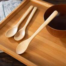 Wooden Spoons, Long Handle Soup Spoon For Eating, Drinking Soup, Household Wooden Kitchenware Honey Spoon, Small Honey Spoon, Honey Dipper, Long Handle Spoon, Small Bamboo Spoon, Jam Spoon, Dessert Spoon, Coffee Stirring Spoon