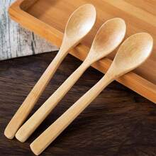 Wooden Spoons, Long Handle Soup Spoon For Eating, Drinking Soup, Household Wooden Kitchenware Honey Spoon, Small Honey Spoon, Honey Dipper, Long Handle Spoon, Small Bamboo Spoon, Jam Spoon, Dessert Spoon, Coffee Stirring Spoon