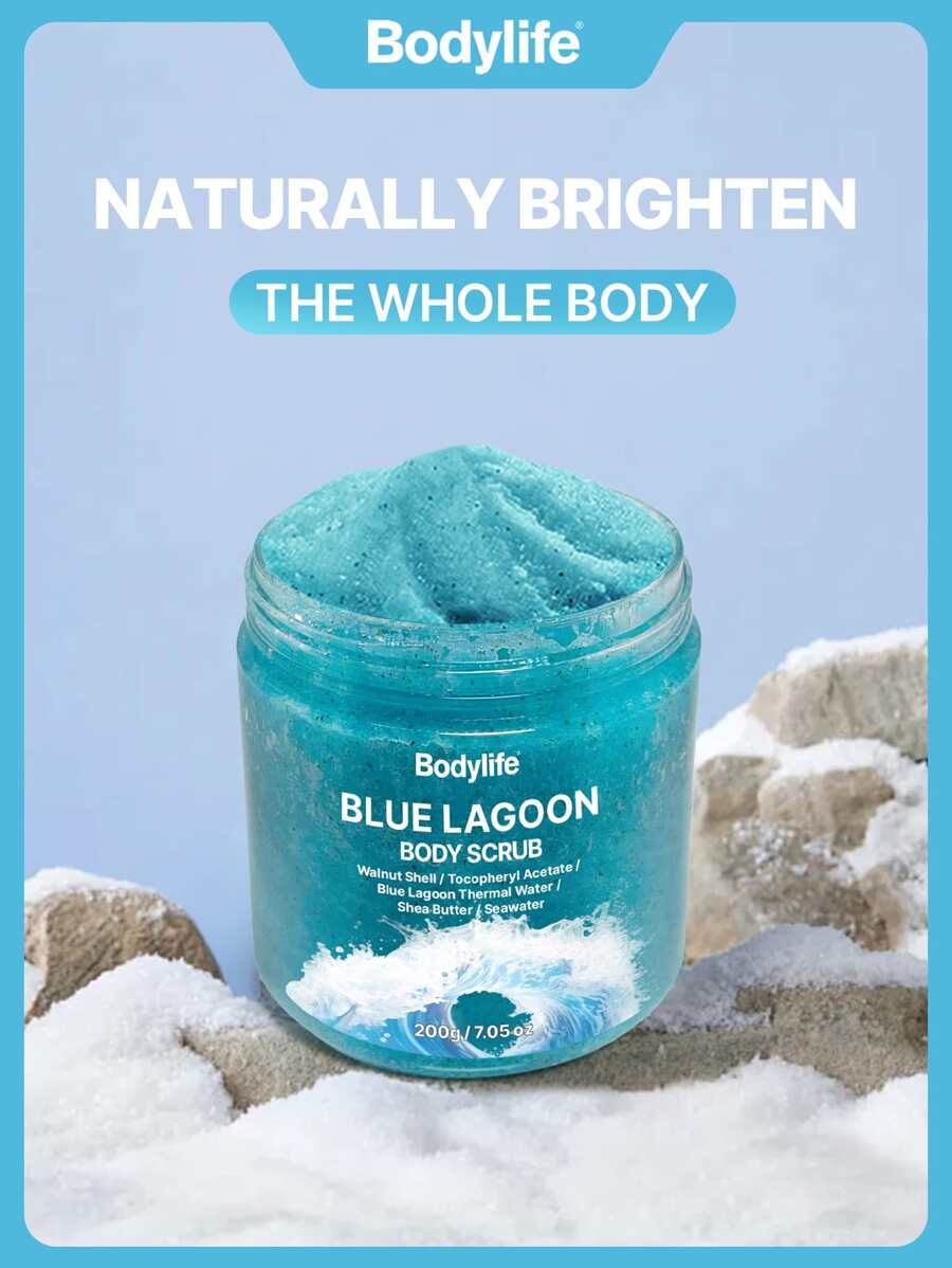 200克身体磨砂膏，亮肤蓝湖身体磨砂膏，去角质，保湿，滋养，令肌肤光滑，去除死皮，蕴含保湿精华，SPA级护理 - 藍湖 - 查看 1