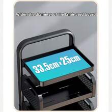 Höhenverstellbares Küchenlagerregal, multifunktionaler Boden-Topf-Pfannenhalter mit Gemüsekorb & Rädern