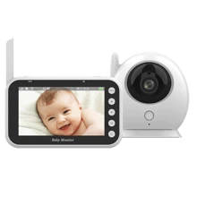 1pc Baby Monitor Camera With 4.3'' Rechargeable Screen, 2.4Ghz Wireless Two Way Talk Video Camera, Temperature Detection And Alert, Crying Reminder, Breast Feeding Reminder, 8 Lullabies, Suitable For Indoor, Home, Nursery Use, Birthday Gifts, Holiday Gifts.