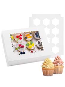 2pcs/5pcs Cupcake Boxes, Multi-Cavity Takeout Containers For Cupcakes, Tarts, Pastries, Picnics, Gatherings, Party Food Packaging - View 3