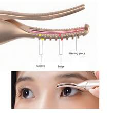 热销二合一加热睫毛夹、快速眉毛修剪器 - USB 充电、无痛眉毛塑形、快速加热迷人眼妆 - 彩色 - 查看 6