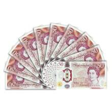 50PCS POUND BANKNOTES, REALISTIC 50 POUND BANKNOTES REPLICA CURRENCY PROPS, BANKNOTE PARTY GAME PROPS CAN BE USED AS MOVIE PROPS, PARTY - Multicolor - View 5