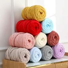 500g 1PC Velvet Thick Super Bulky Chunky Yarn Hand Knitting Woven Thread Basket Blanket Carpets Giant Yarn DIY Hand-Knit Blanket - Multicolor - View 3