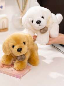 毛绒狗玩偶，小狗玩偶，女孩用可爱毛绒动物泰迪熊，金毛猎犬毛绒玩具抱枕 - 彩色 - 查看 7
