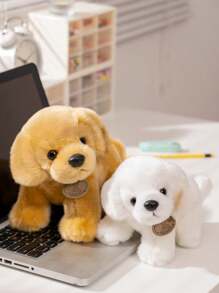 毛绒狗玩偶，小狗玩偶，女孩用可爱毛绒动物泰迪熊，金毛猎犬毛绒玩具抱枕 - 彩色 - 查看 9