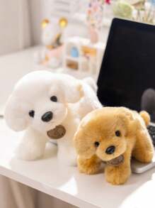 毛绒狗玩偶，小狗玩偶，女孩用可爱毛绒动物泰迪熊，金毛猎犬毛绒玩具抱枕 - 彩色 - 查看 8