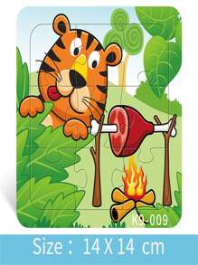 9 Stücke aus dickem Puzzle-Schaumstoff-Material mit Flachmuster von Koala/Giraffe/Krokodil, lustiges Cartoon-Tiermuster, Kinderspiel-Lernspiel-Geschenk zur Bildung