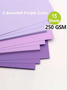 15 hojas A4 de cartulina morada de 250g, serie morada de cartulina gruesa para manualidades, recortes de papel, invitaciones y material de papel - Morado - Ver 8