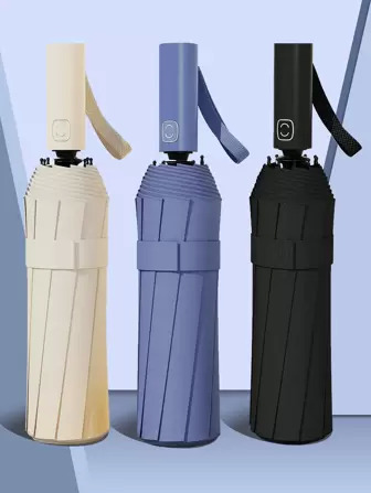 Paraguas grande de alta calidad con pliegue automático, a prueba de lluvia y viento, paraguas familiar para entretenimiento al aire libre con doble uso como parasol (el diseño de la tela, el color de la estructura y el patrón de letras en inglés se asignan al azar) Corazón de San Valentín para niño