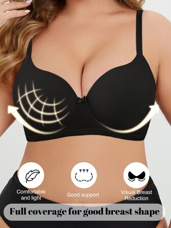 Schwarze E Damen Große Größen Lingerie BH Unterwäsche mit Bügel Push-Up Komfortable Unterwäsche