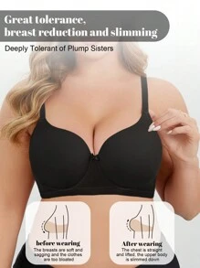 Plus Size Bra Underwired Underwear Push-Up Comfortable Underwear