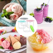 4-Pack Ice Cream Containers Compatible With Ni-Nja Creami Series Ice Cream Maker, Replacement Creami Pints Containers And Lids, Dishwasher Safe - 僅適用於 Ni-nja Creami NC300UK,NC300UKCP,NC299AMZ,NC301 - 查看 5