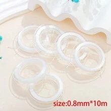 Set de 51 piezas, 50 cuentas de vidrio tipo Dunhuang de 10 mm con efecto craquelado de degradé bicolor + 1 rollo de cordón elástico, para pulseras, llaveros, enhebrado de cuentas, manualidades y decoración navideña