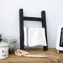 Wooden Tea Towel Ladder, Mini Ladder Towel Rack Display Hanger, Small Rustic Farmhouse Tea Towel Stand Holder For Country Bathroom Decor - 1 Pack - View 6