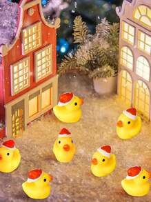 10 件口袋圣诞鸭子拥抱卡 - 励志迷你树脂小雕像，非常适合问候和礼物，适合家人、朋友、同事 - 独特的感谢卡和生日卡 - 彩色 - 查看 4