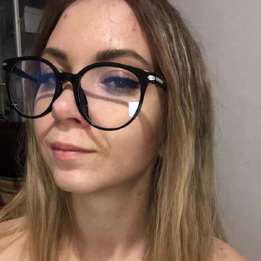 1 件装极简主义复古圆框超轻眼镜，轻便透明镜片学生眼镜 - 黑色 - 查看 1