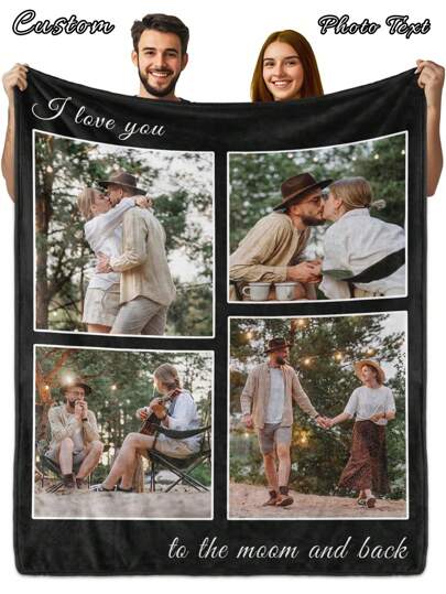 1pc Customized Photo Blanket , Personalized Photo Blanket , Personalized Photo Memory Blanket, Blanket Use For Bedding/Sofa/Indoor/Outdoor, Customized Christmas Gifts ,Friend Gift, K Gift ,Family Gift, Birthday Gifts, Wedding Gifts, Gift For Friend, Gift For Her,Gift For Girlfriend, Gift For Mom/Dad