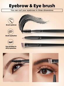 37/18/8件套化妆刷和化妆海绵工具套装组合。包含：18支化妆刷、3个化妆海绵、3个三角粉扑、3个指套粉扑、3个迷你化妆海绵、3个圆形散粉盒、1个SPA蝴蝶结发箍、2个腕带套装、1个睫毛夹。 - 黑色 - 查看 4