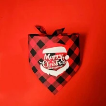 1st Kerstmis Huisdier Driehoekige Sjaal, Honden Bandana, Kerstman & Letter Grafische Slabbetjes Voor Kleine, Middelgrote & Grote Honden, Feestdecoratie