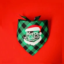 1st Kerstmis Huisdier Driehoekige Sjaal, Honden Bandana, Kerstman & Letter Grafische Slabbetjes Voor Kleine, Middelgrote & Grote Honden, Feestdecoratie