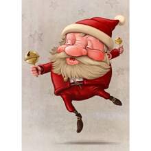 1 件卡通可爱圣诞老人海报快乐圣诞老人帆布画墙壁艺术适合可爱儿童客厅家居装饰圣诞礼物无框架 - 彩色 - 查看 101