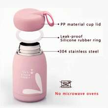 Bình nước cách nhiệt chân không màu hồng dễ thương 320ml, tặng kèm chổi vệ sinh, cốc giữ nhiệt bằng thép không gỉ di động cho bé gái/trẻ em, bình nước tái sử dụng dùng tại nhà/văn phòng/trường học, quà tặng ngày lễ/giáng sinh/sinh nhật/lễ tạ ơn/năm mới khi trở lại trường - Hồng - Xem 5