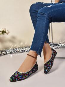 Dép đi biển trang trí kim tuyến thời trang nữ, xỏ ngón, chống trượt, đế bằng, nhiều màu - Nhiều màu - Xem 3