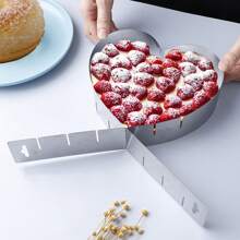 1 pieza Molde ajustable en forma de corazón de acero inoxidable para mousse, molde para hornear herramienta DIY