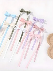 10个彩色蝴蝶结发夹，时尚清新，适合女孩，可用于派对，颜色混搭 - 彩色 - 查看 4
